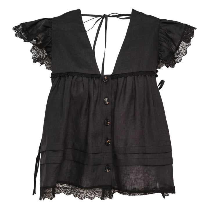 Light Linen Angel Sleeve Blouse