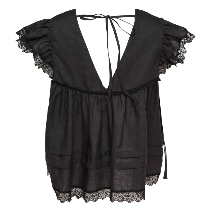Light Linen Angel Sleeve Blouse