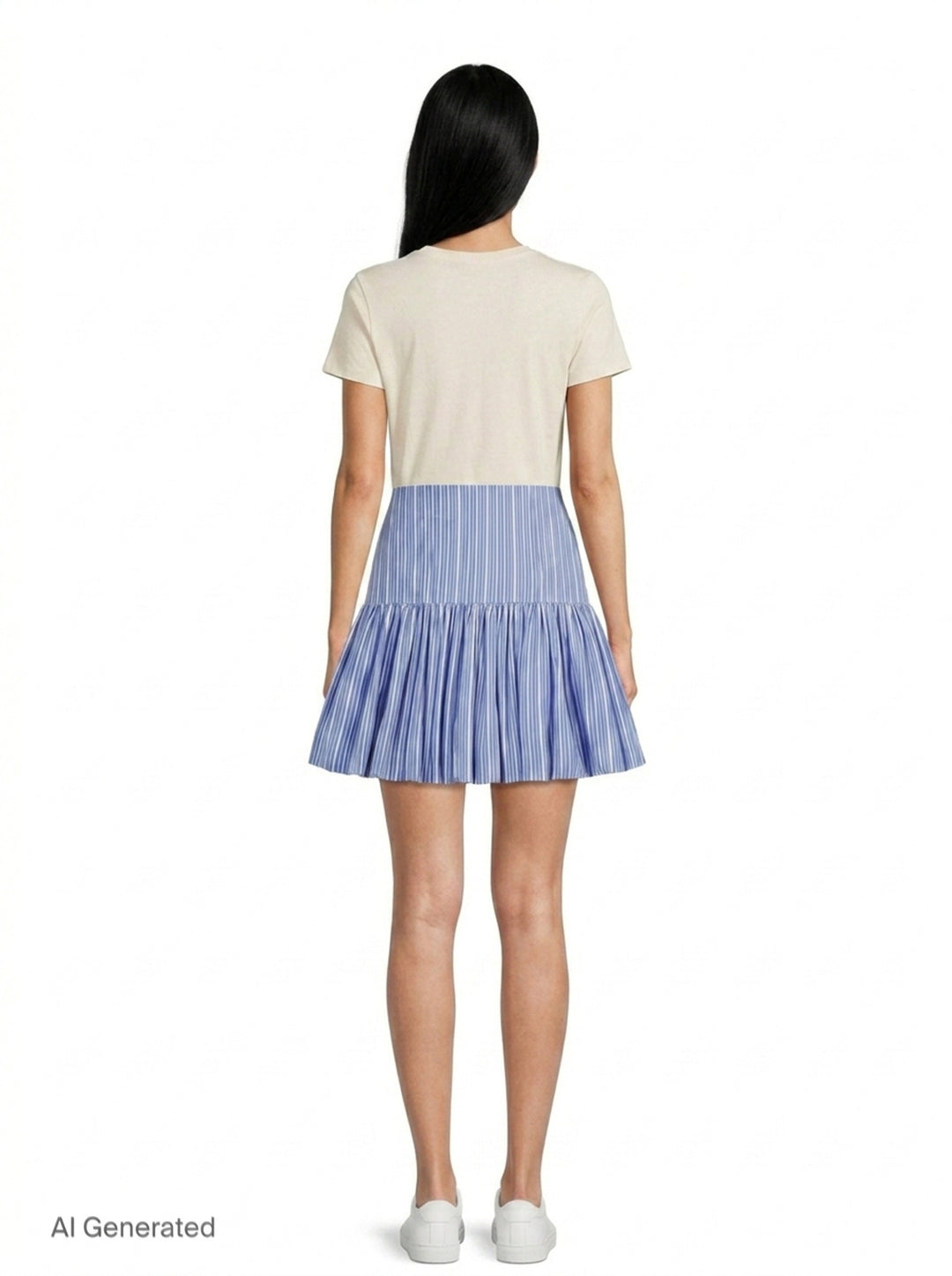 Stripe Cotton Mini Skirt | Ganni | Club21 - back