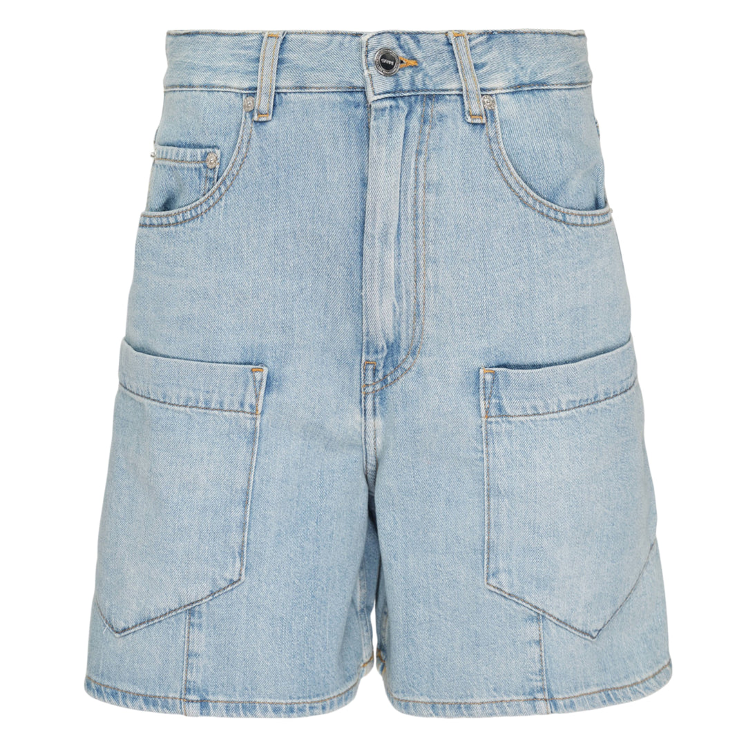 Lightweight Denim Baggy Cargo Shorts