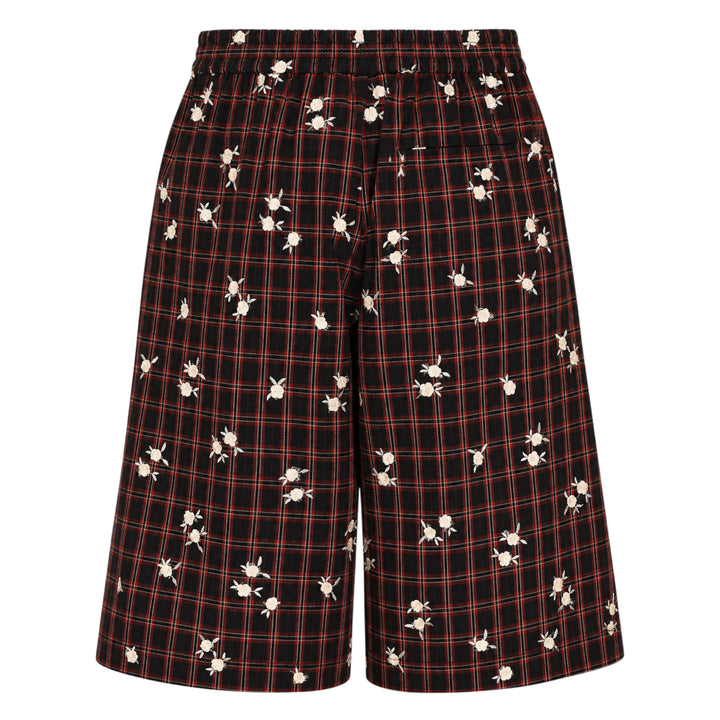 Yarn Dyed Check Flower Shorts