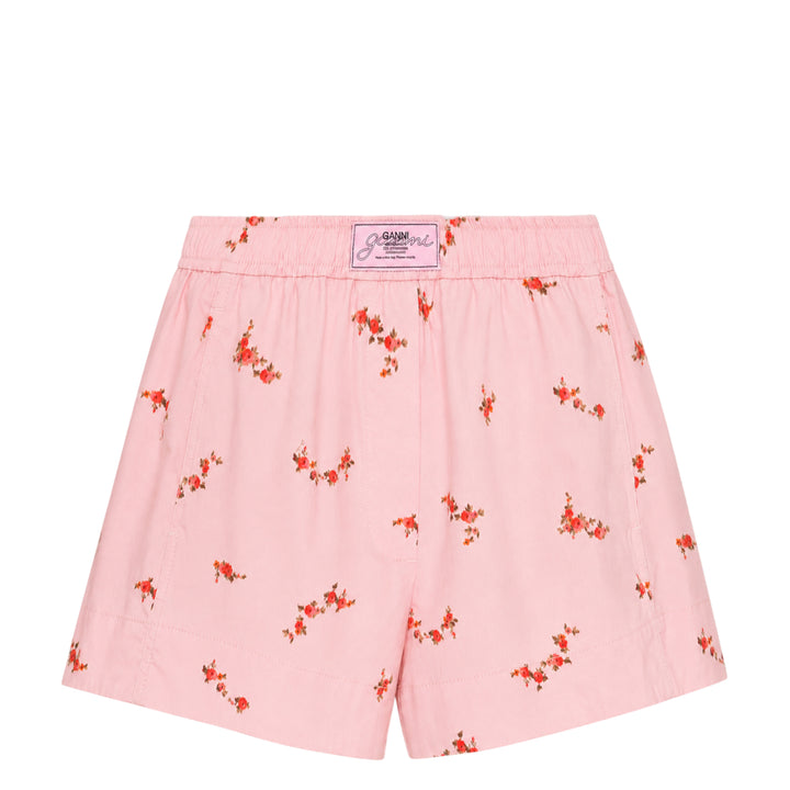 Printed Stretch Cotton Shorts