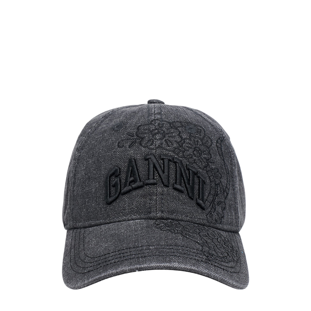 Washed Embroidery Denim Cap
