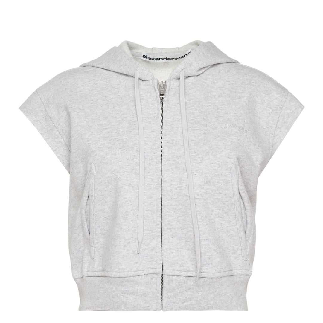 Fitted Zip Short Sleeve Hoodie