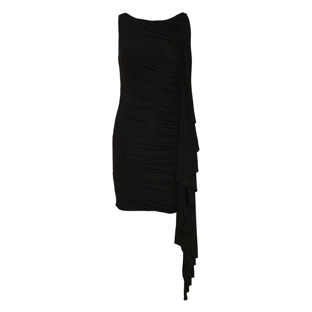 Asymmetric Ruched Mini Dress