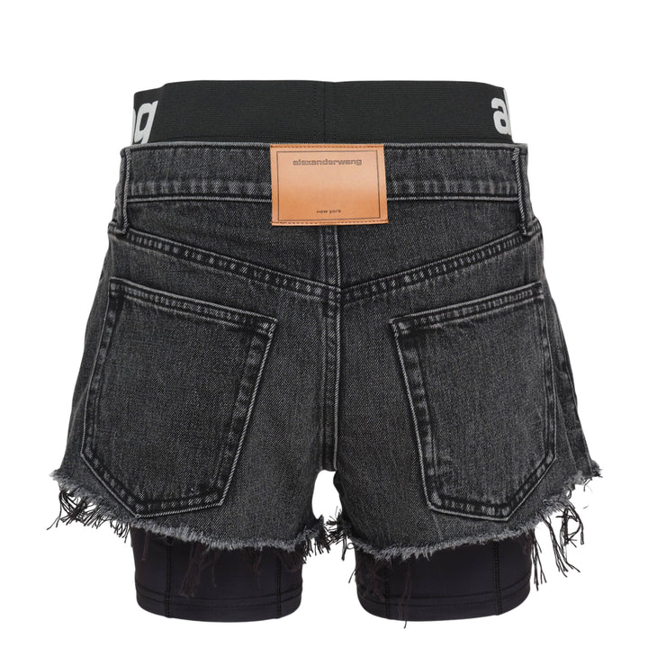 Relaxed Denim Shorts With Logo Waistband