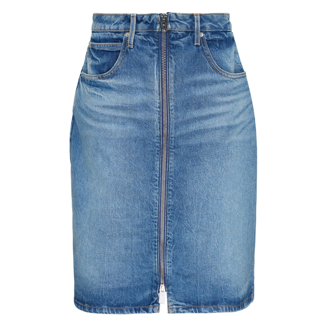 Zip Front Midi Skort