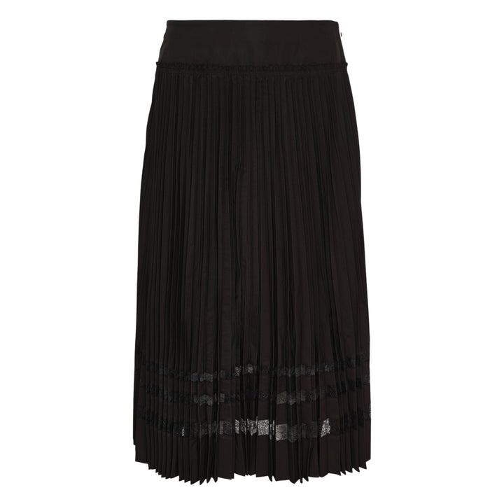 Midi Pleated Lace Skirt