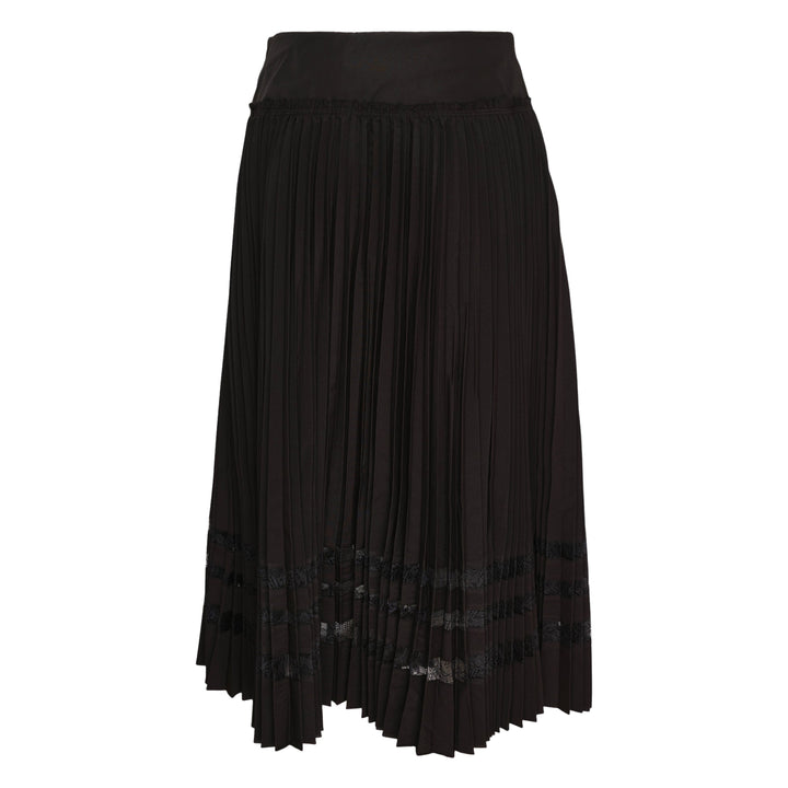 Midi Pleated Lace Skirt