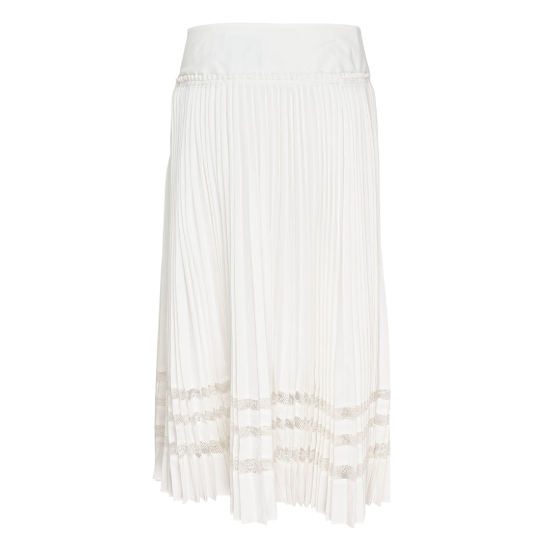 Midi Pleated Lace Skirt