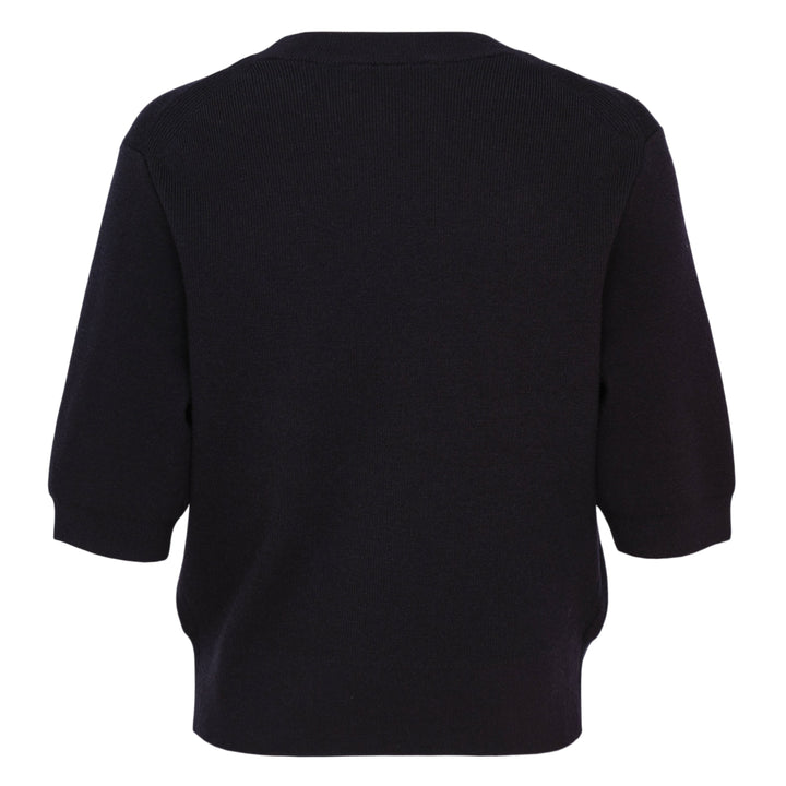 3/4 Sleeve Beaded Pocket Knit Top
