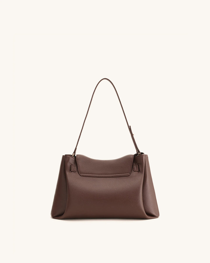 Rhea Pebbled Double Buckle Shoulder Bag