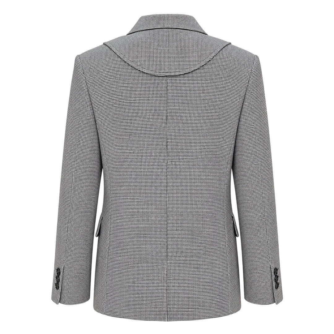 Houndstooth Wool Blend Blazer