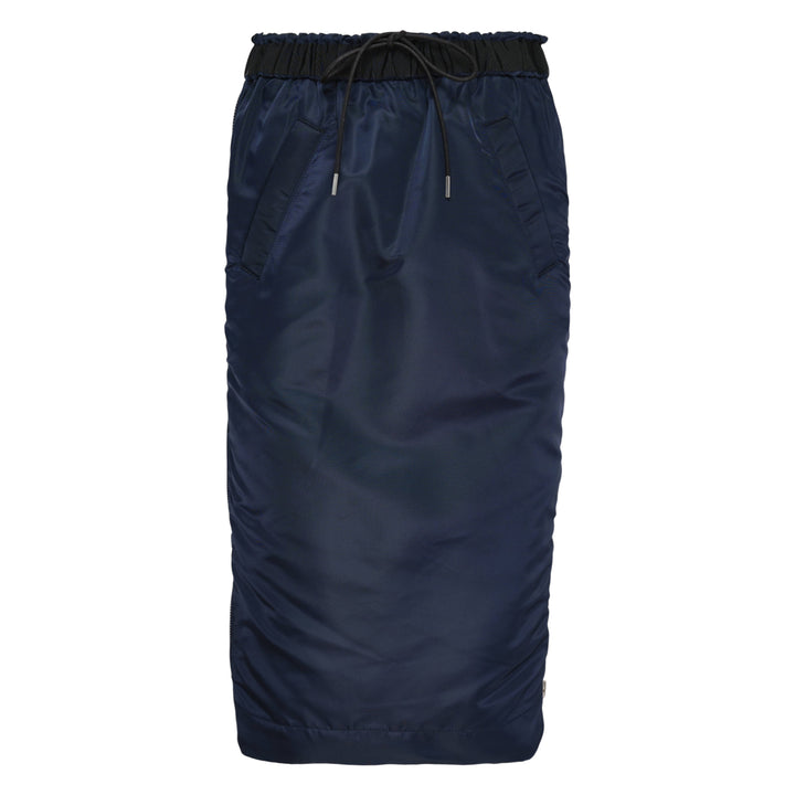 Nylon Twill Midi Skirt