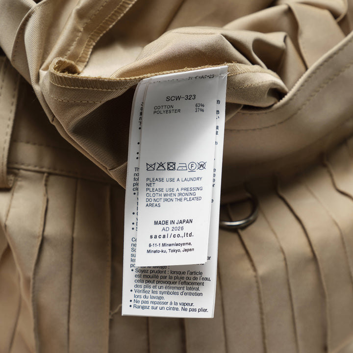 Cotton Gabardine Pleated Skirt