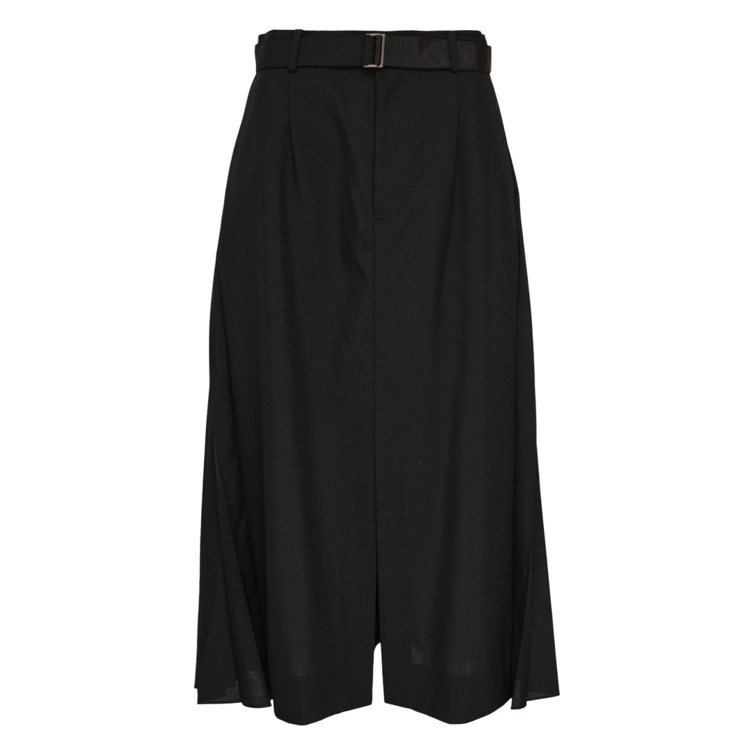 Belted Suiting Midi Skirt
