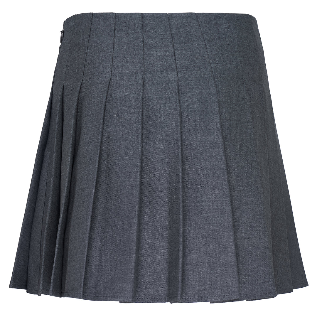 Grey Pleated Mini Skirt