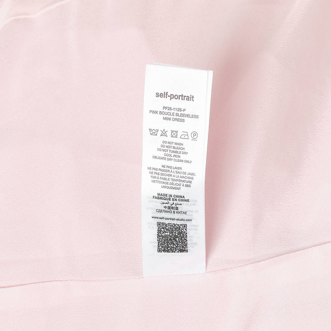 Pink Bouclé Sleeveless Mini Dress