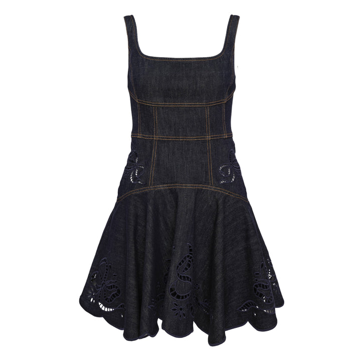 Indigo Denim Broderie Dress