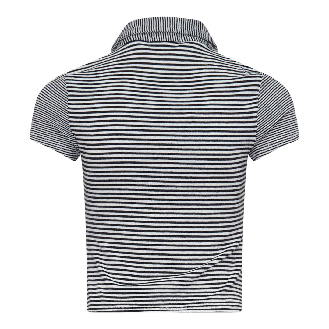 Knit Button Stripe Polo