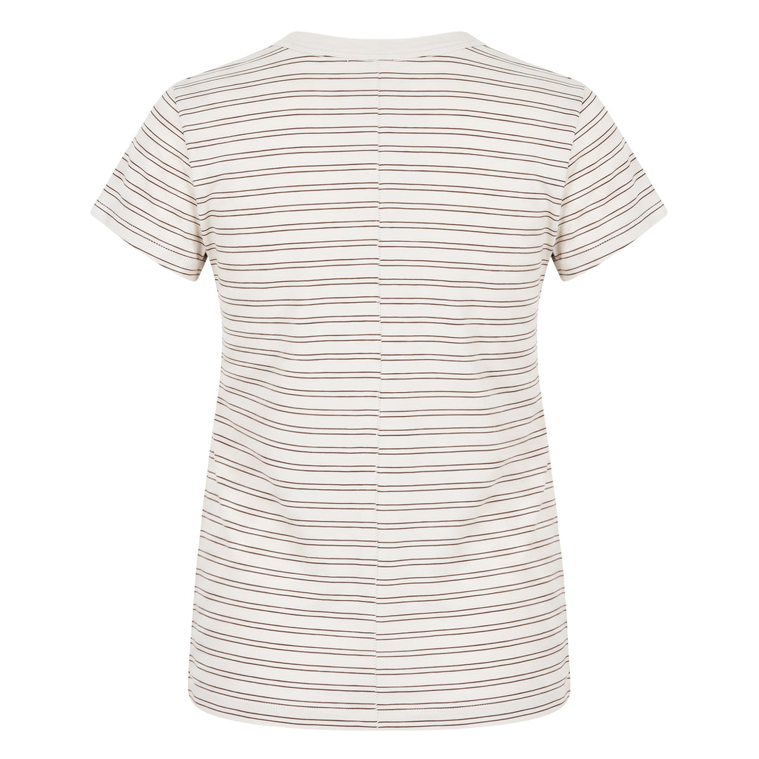 rag & bone Slub Stripe Tee in navy with tonal horizontal stripes, crew neckline, and short sleeves, shown flat on a white background