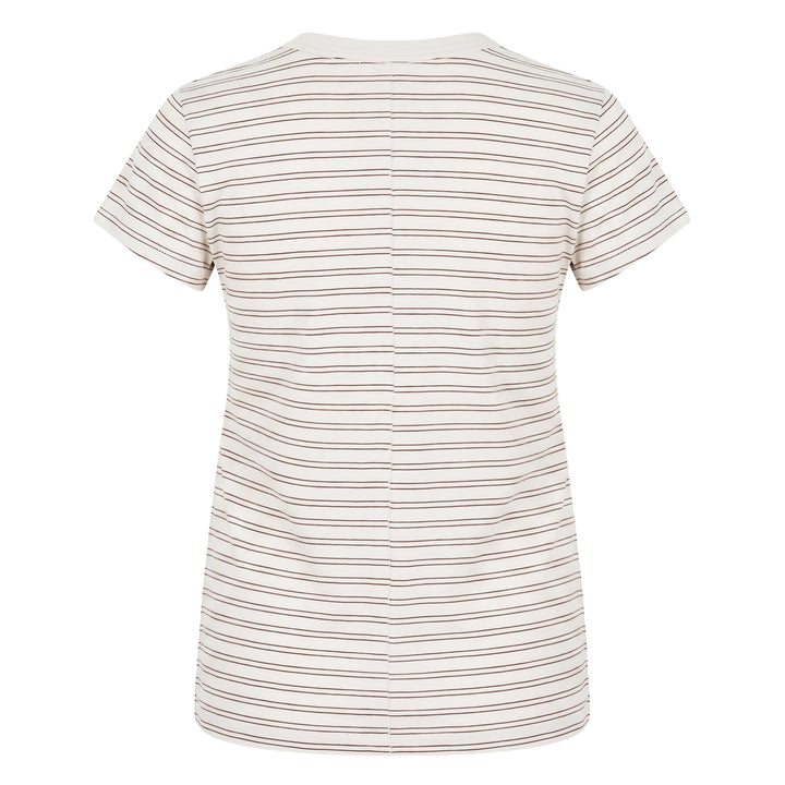 rag & bone Slub Stripe Tee in navy with tonal horizontal stripes, crew neckline, and short sleeves, shown flat on a white background