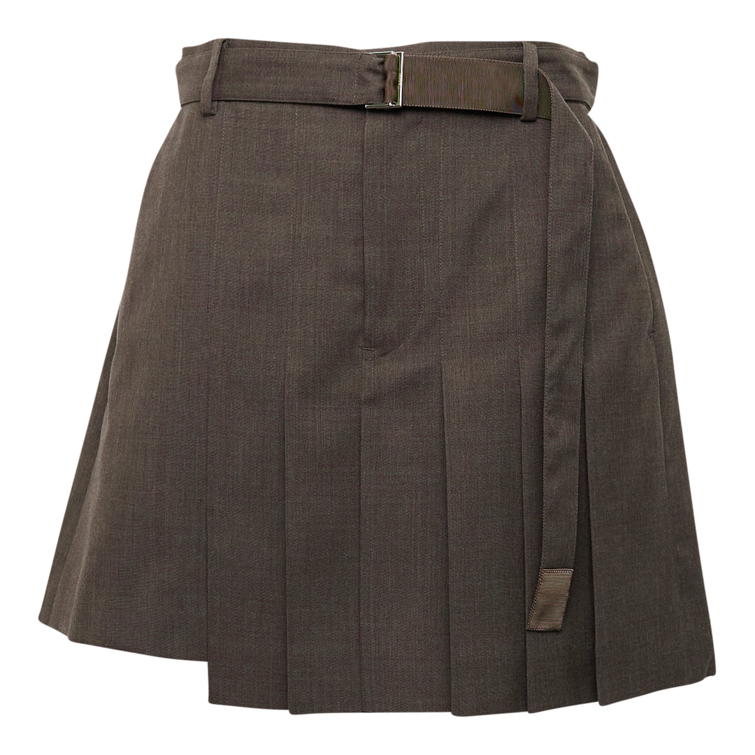 Belted Pleated Suiting Shorts