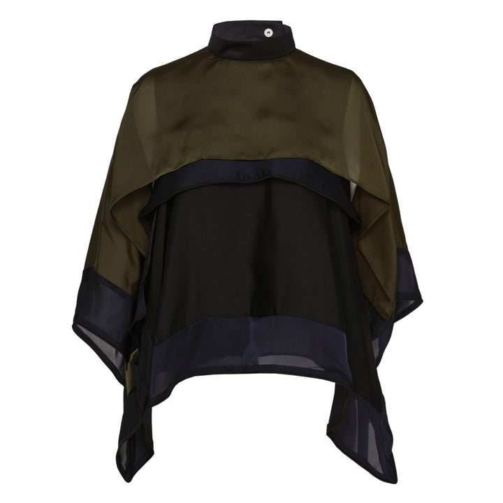 Satin Chiffon Poncho Top