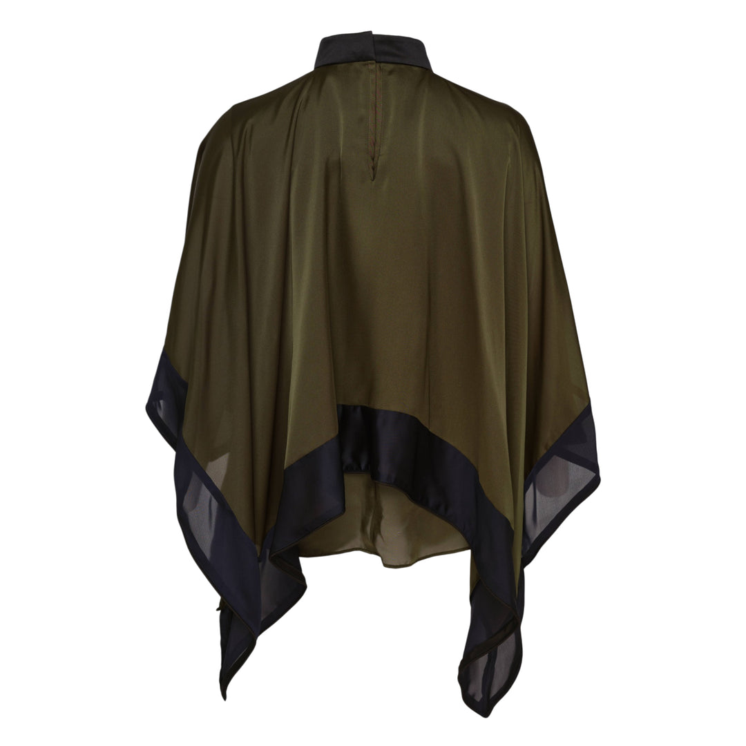Satin Chiffon Poncho Top