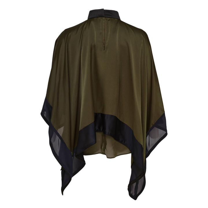 Satin Chiffon Poncho Top