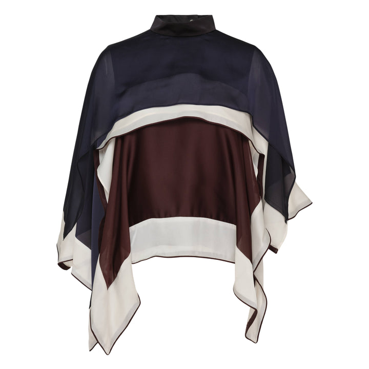 Satin Chiffon Poncho Top