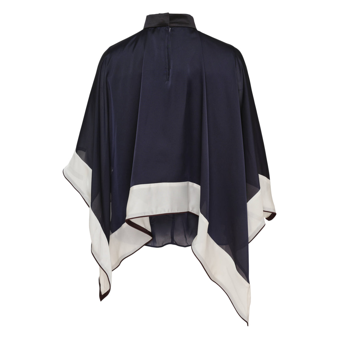 Satin Chiffon Poncho Top