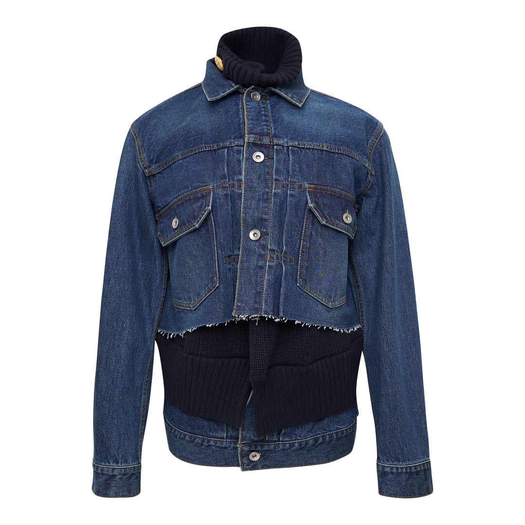 Denim x Wool Knit Jacket