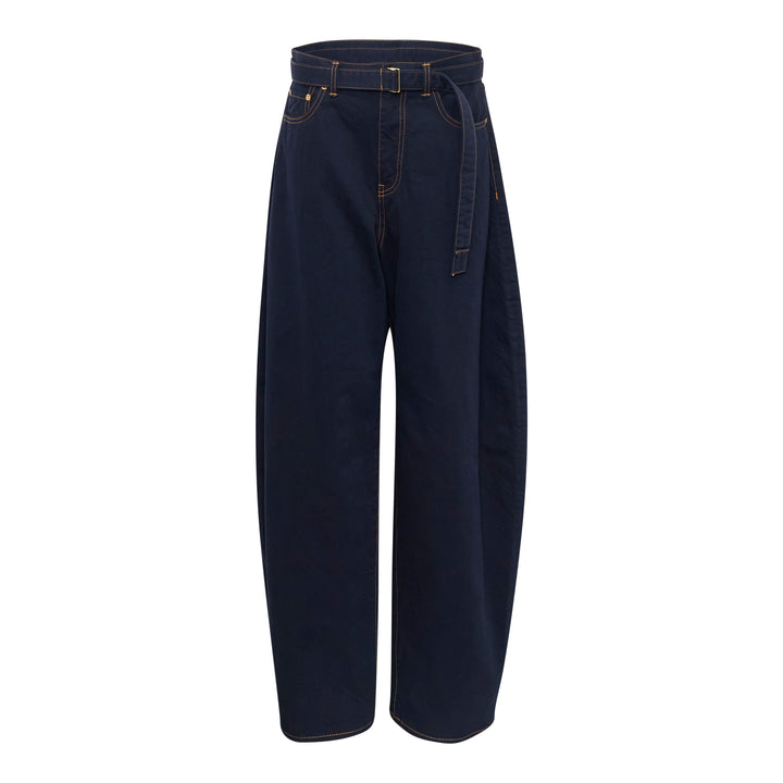 Belted Barrel Leg Jeans