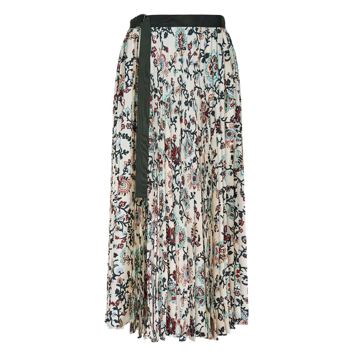 Floral Print Pleated Skirt