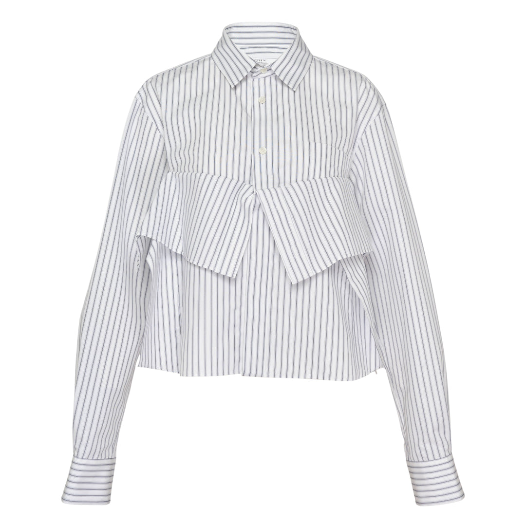Striped Cropped Poplin Shirt
