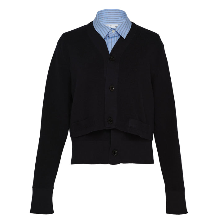 Poplin x Cotton Knit Cardigan