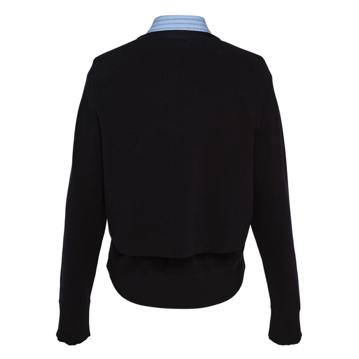 Poplin x Cotton Knit Cardigan