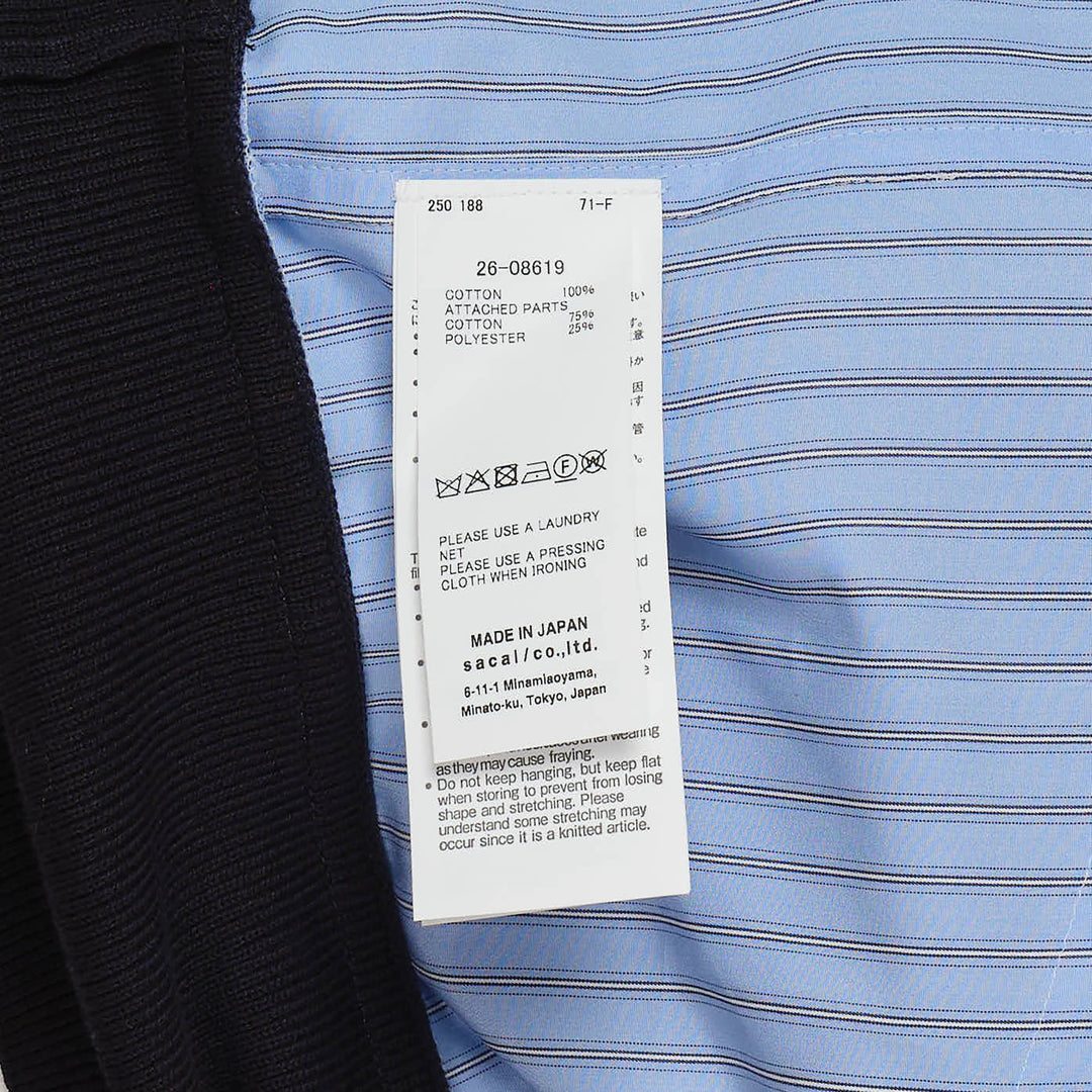 Poplin x Cotton Knit Cardigan