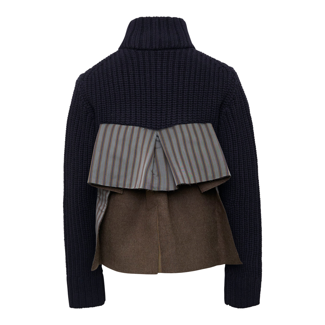 Wool Melton Knit Blouson