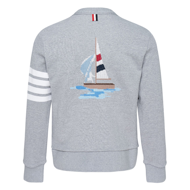V-Neck 4-Bar Stripe Cardigan