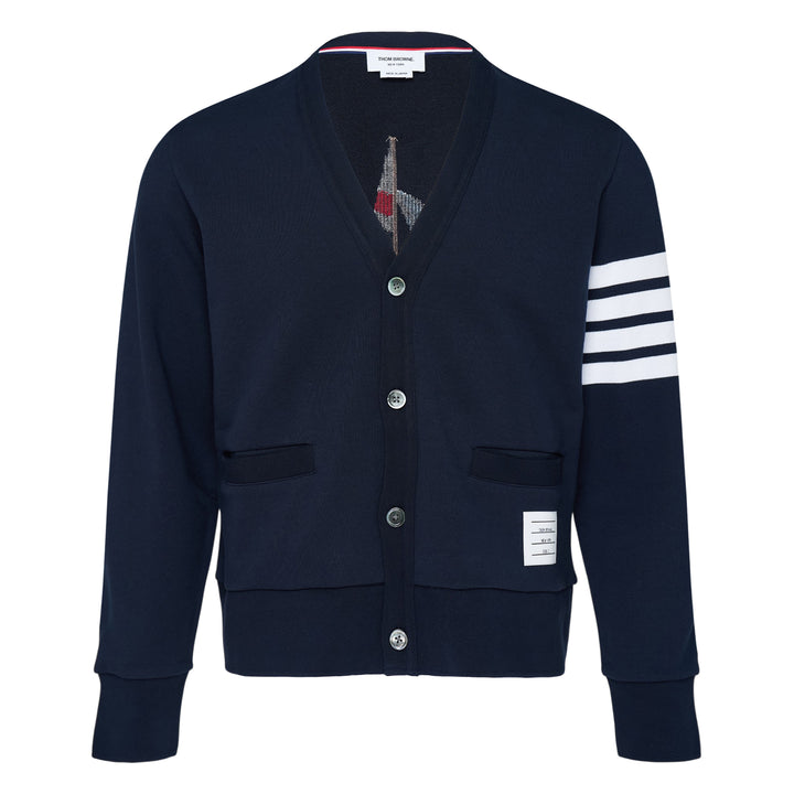 V-Neck 4-Bar Stripe Cardigan