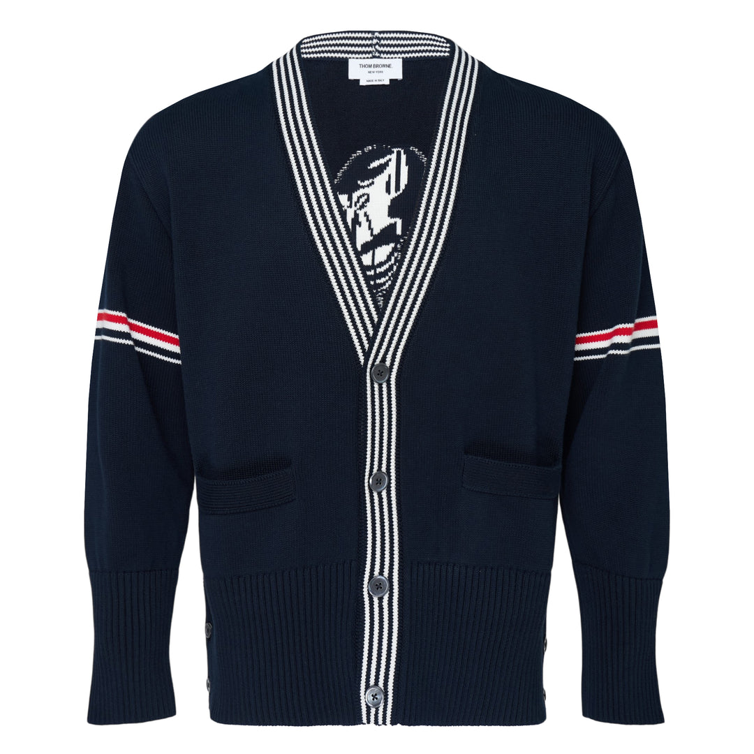 Lobster Jersey Stitch V-Neck Cardigan