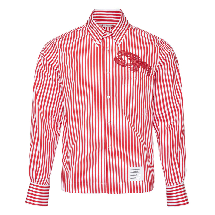 Straight Fit Long Sleeve Striped Shirt