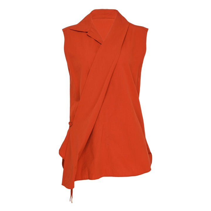 Wrap Knot Sleeveless Shirt