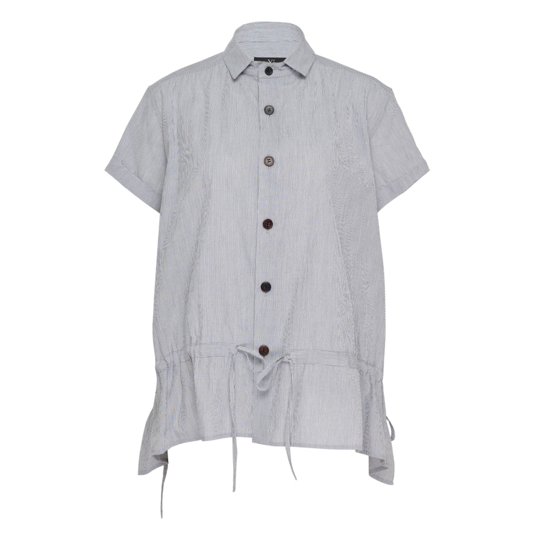 Front Gather Drawstring Blouse