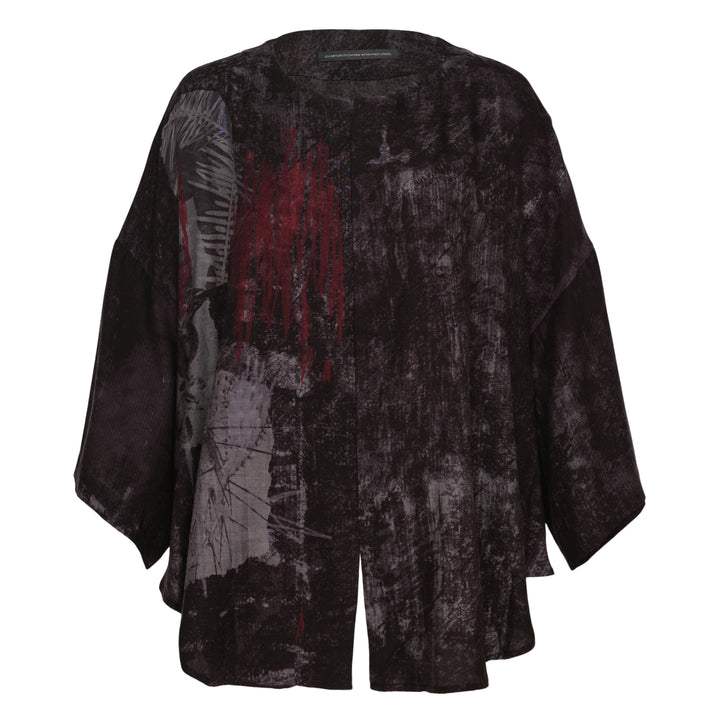 Abstract Print Half Sleeve Blouse