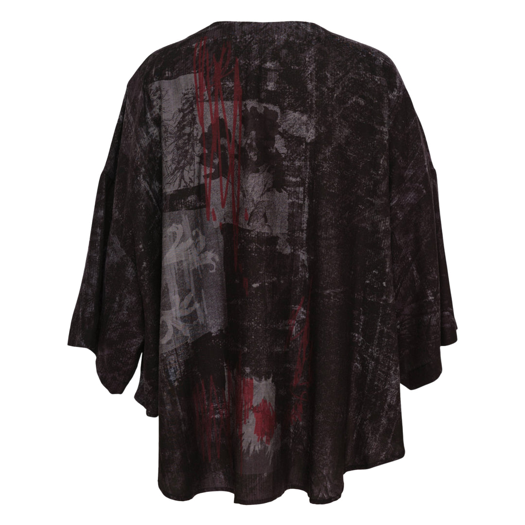 Abstract Print Half Sleeve Blouse