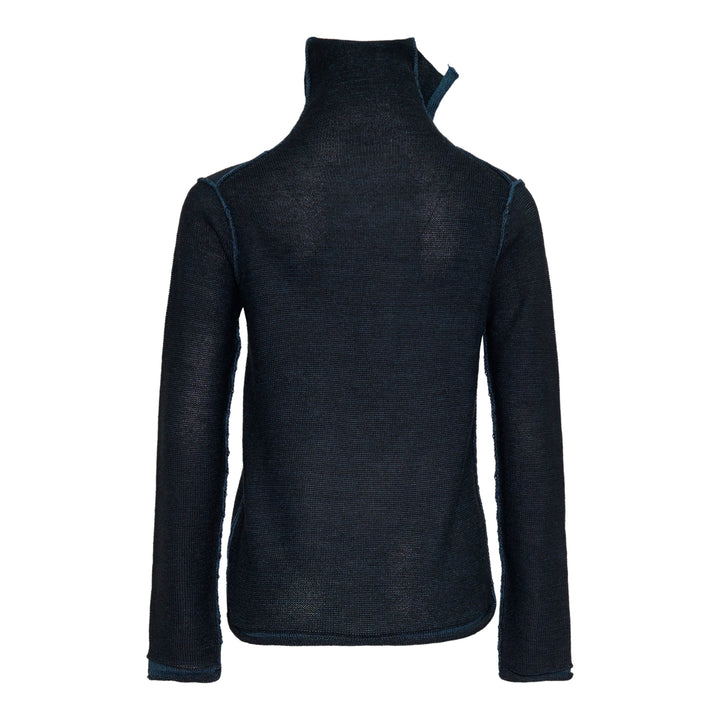 High Neck Knit Top with Cloth