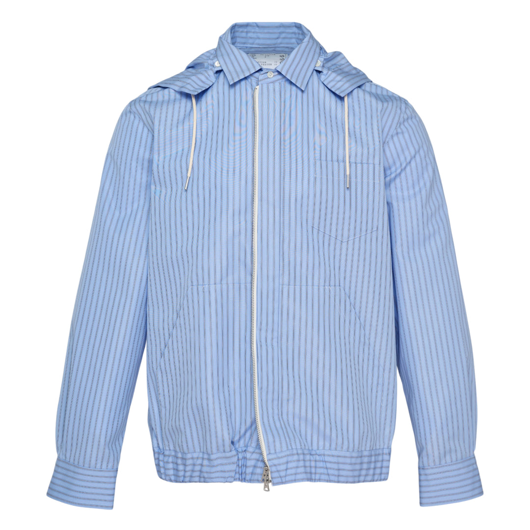 Poplin Striped Hoodie Jacket